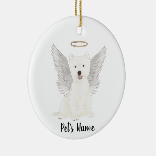West Highland Terrier Beileid Memorial Keramik Ornament (Rechts)