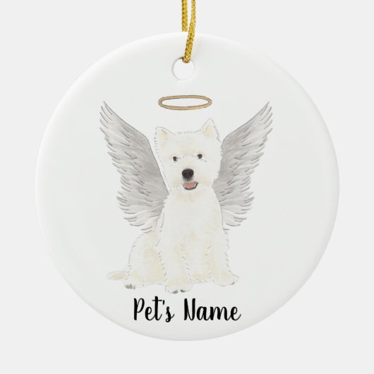 West Highland Terrier Beileid Memorial Keramik Ornament (Vorne)