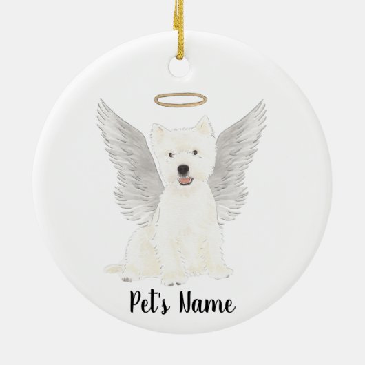 West Highland Terrier Beileid Memorial Keramik Ornament (Hinten)