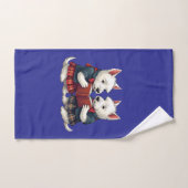 West Highland Terrier Burns Nacht Lyrik lesen Badhandtuch Set (Handtuch)