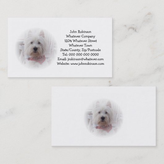 West Highland Terrier Business Card Visitenkarte (Vorne/Hinten)