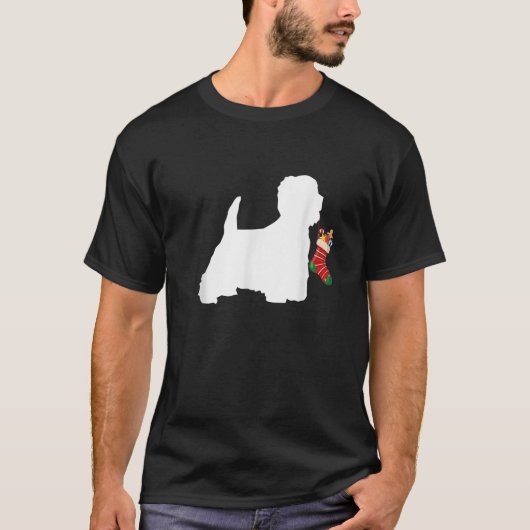 West Highland Terrier Christmas Westie Stocking St T-Shirt (Vorderseite)