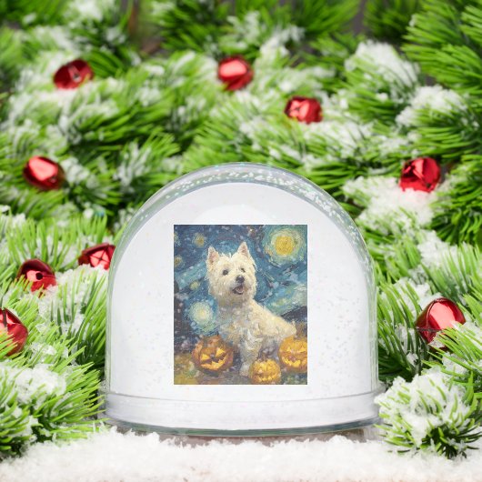 West Highland Terrier Cute Dog Halloween Jack O La Schneekugeln (Weihnachten)