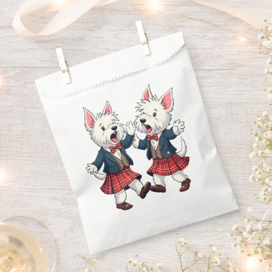 West Highland Terrier Dancing Scottish Ceilidh  Geschenktütchen (Ausgeschnitten)