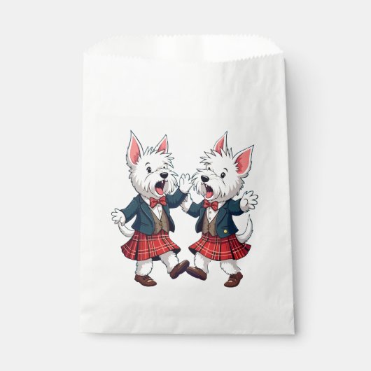 West Highland Terrier Dancing Scottish Ceilidh Geschenktütchen (Vorderseite)