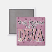 West Highland Terrier DIVA Magnet (Vorderseite/Rückseite)