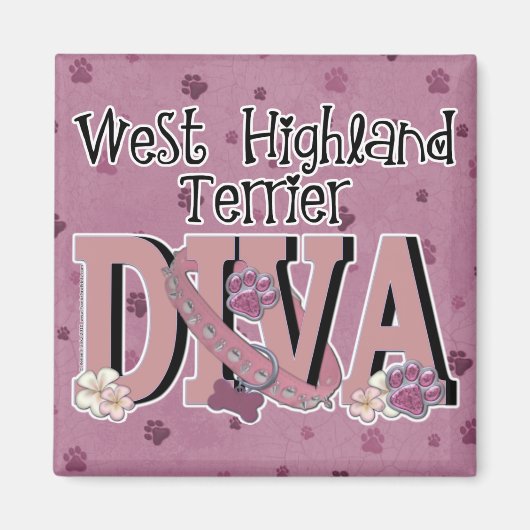 West Highland Terrier DIVA Magnet (Vorne)