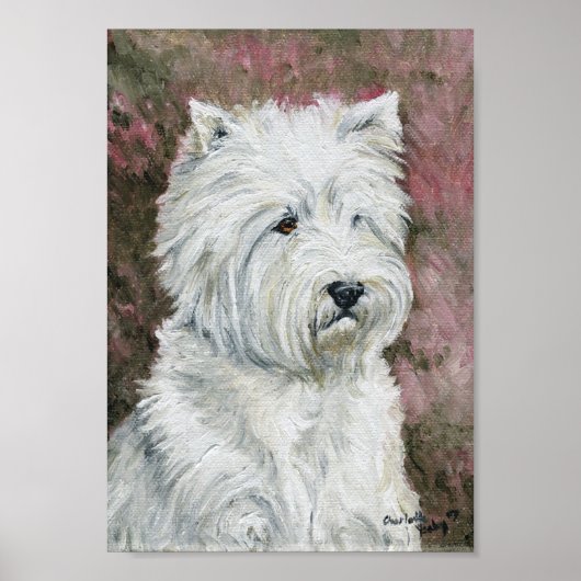 "West Highland Terrier" Dog Art Canvas Print Poster (Vorne)