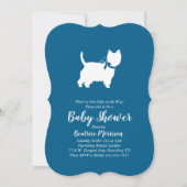 West Highland Terrier Dog Baby Shower Blue Boy Einladung (Vorderseite)