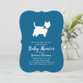 West Highland Terrier Dog Baby Shower Blue Boy Einladung (Stehend Vorderseite)