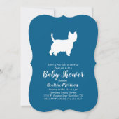 West Highland Terrier Dog Baby Shower Blue Boy Einladung (Vorderseite)