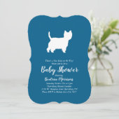 West Highland Terrier Dog Baby Shower Blue Boy Einladung (Stehend Vorderseite)