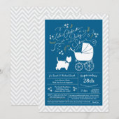 West Highland Terrier Dog Baby Shower Blue Boy Einladung (Vorne/Hinten)