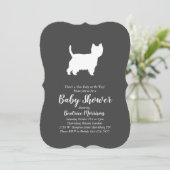 West Highland Terrier Dog Baby Shower Westie Einladung (Stehend Vorderseite)
