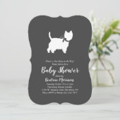 West Highland Terrier Dog Baby Shower Westie Einladung (Stehend Vorderseite)