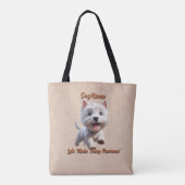 West Highland Terrier, Dog hinzufügen, Text ändern Tasche (Rückseite)