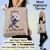 West Highland Terrier, Dog hinzufügen, Text ändern Tasche