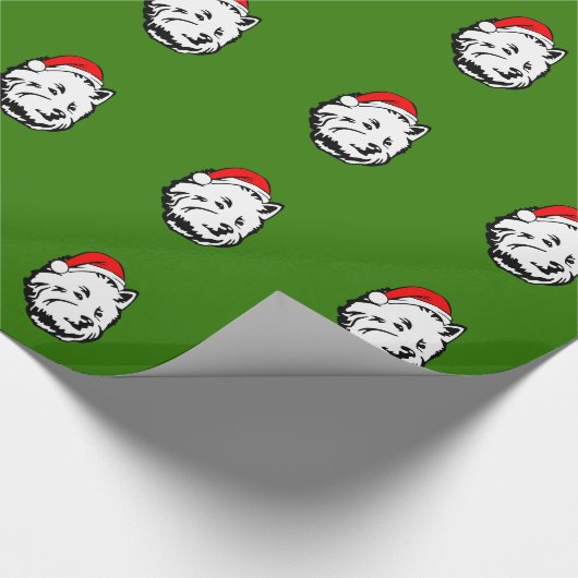 West Highland Terrier Dog mit Weihnachtsfeier Weih Geschenkpapier (Ecke)
