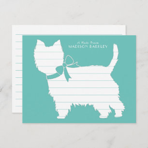 West Highland Terrier Dog Puppy Westie Dankeskarte