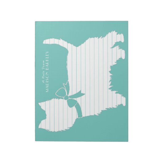 West Highland Terrier Dog Puppy Westie Notizblock (Rotiert)