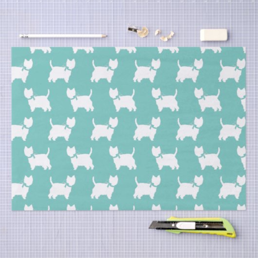 West Highland Terrier Dog Puppy Westie Seidenpapier (Handwerk)