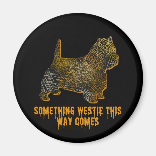 West Highland Terrier Dog Silhouette Fun Halloween Magnet (Vorne)