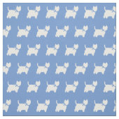 West Highland Terrier Dog Silhouette Light Blue Stoff (Muster)