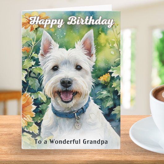 West Highland Terrier Grandpa Birthday Karte
