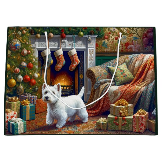 West Highland Terrier großes Geschenktüte (Vorderseite)