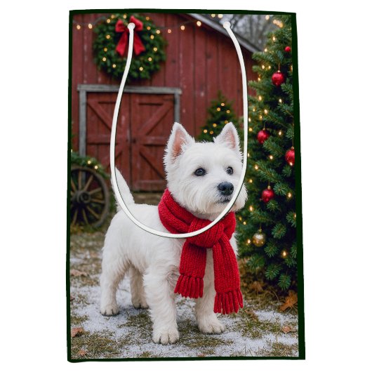 West Highland Terrier Holiday  Mittlere Geschenktüte (Vorderseite)