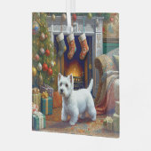 West Highland Terrier Holiday  Ornament Aus Glas (Vorderseite links)