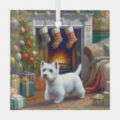 West Highland Terrier Holiday  Ornament Aus Glas (Vorderseite)