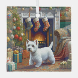 West Highland Terrier Holiday  Ornament Aus Glas