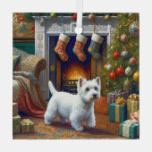 West Highland Terrier Holiday  Ornament Aus Glas (Rückseite)