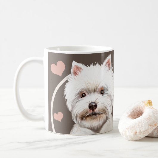 West Highland Terrier Hund jeden Snack, den Sie ma Kaffeetasse (Mit Donut)