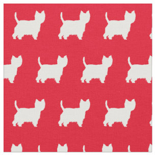 West Highland Terrier Hund Silhouette Haustier Rot Stoff