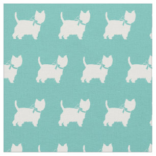 West Highland Terrier Hund Silhouette Haustier Tür Stoff