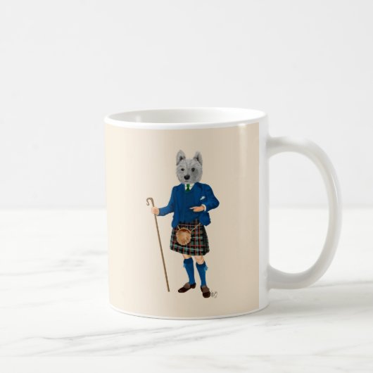 West Highland Terrier in Kilt 2 Kaffeetasse (Rechts)