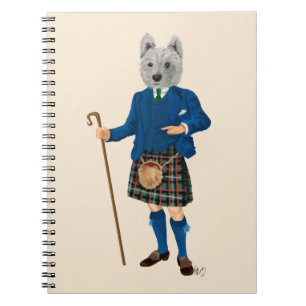 West Highland Terrier in Kilt 2 Notizblock