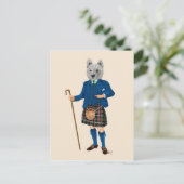 West Highland Terrier in Kilt 2 Postkarte (Stehend Vorderseite)