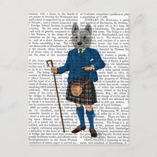 West Highland Terrier in Kilt 3 Postkarte (Vorderseite)
