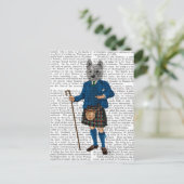 West Highland Terrier in Kilt 3 Postkarte (Stehend Vorderseite)
