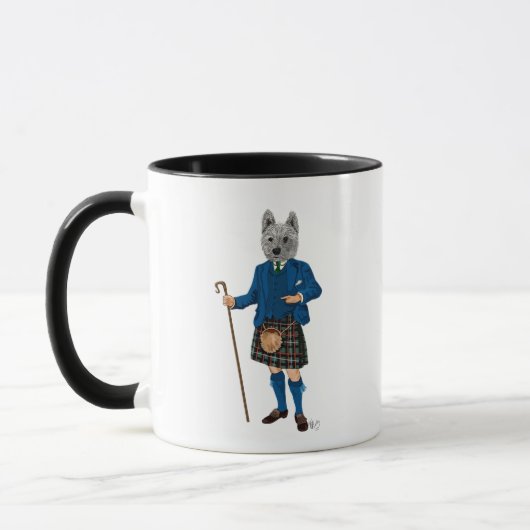 West Highland Terrier in Kilt 3 Tasse (Links)