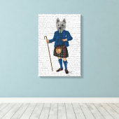 West Highland Terrier in Kilt Leinwanddruck (Insitu (Holzboden))