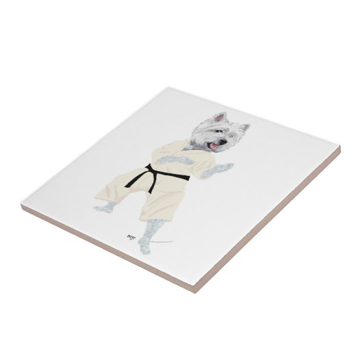 West Highland Terrier KARATE ! Fliese (Seite)