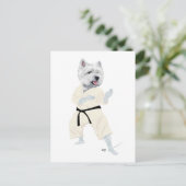 West Highland Terrier KARATE ! Postkarte (Stehend Vorderseite)