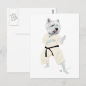 West Highland Terrier KARATE ! Postkarte (Vorne/Hinten)