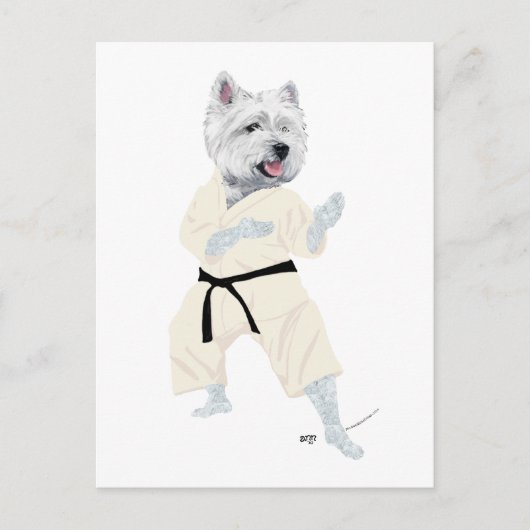 West Highland Terrier KARATE ! Postkarte (Vorderseite)
