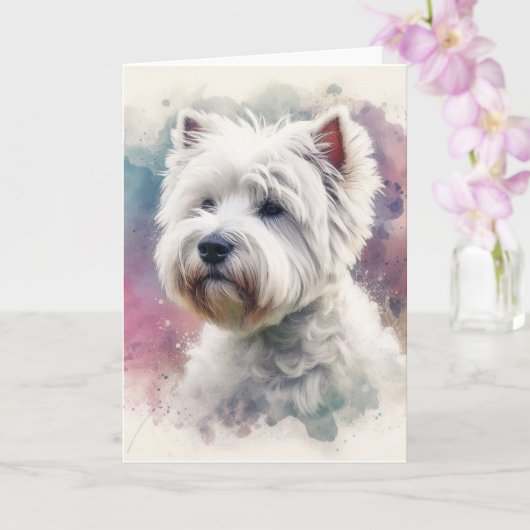 West Highland Terrier Karte (Orchidee)