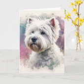 West Highland Terrier Karte (Gelbe Blume)